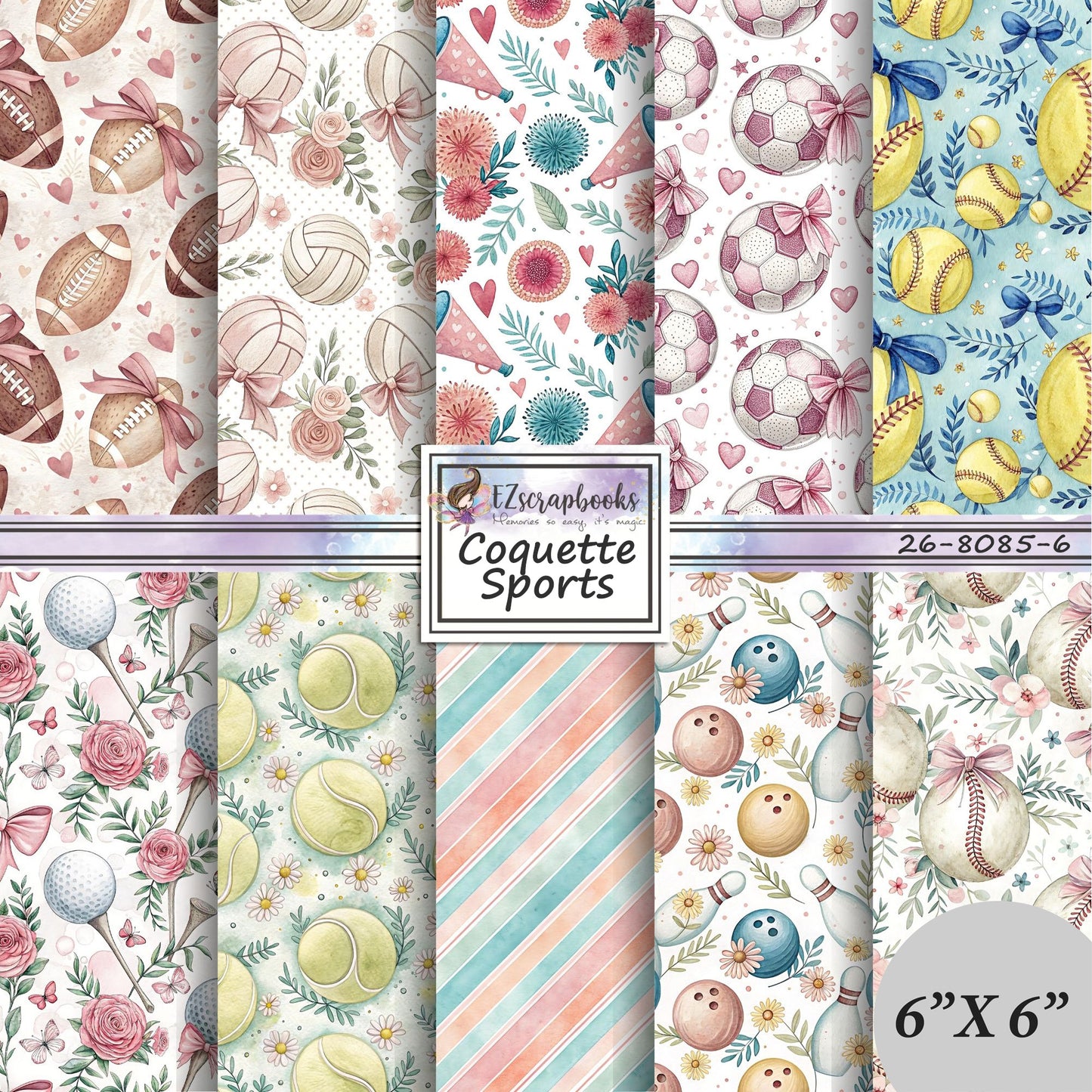 Coquette Sports - Girls - 6X6 Paper Pack - 26-8085-6