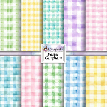 Pastel Gingham - 12X12 Scrapbook Paper Pack - 26-8089
