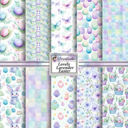 Lovely Lavender Easter - 12X12 Scrapbook Paper Pack - 26-8090