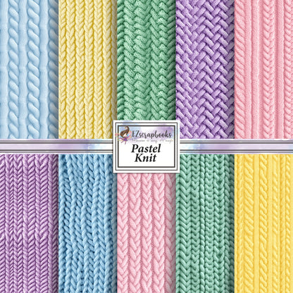 Pastel Knit - 12X12 Scrapbook Paper Pack - 26-8091