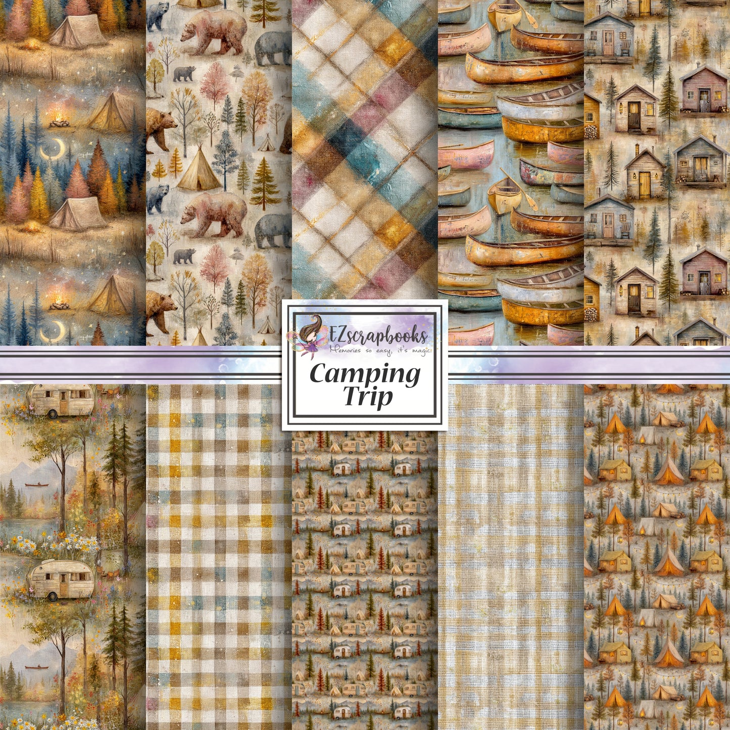 Camping Trip - 12X12 Scrapbook Paper Pack - 26-8119
