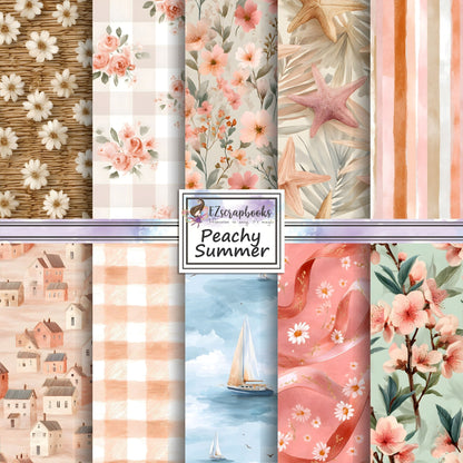 Peachy Summer - 12X12 Scrapbook Paper Pack - 26-8134