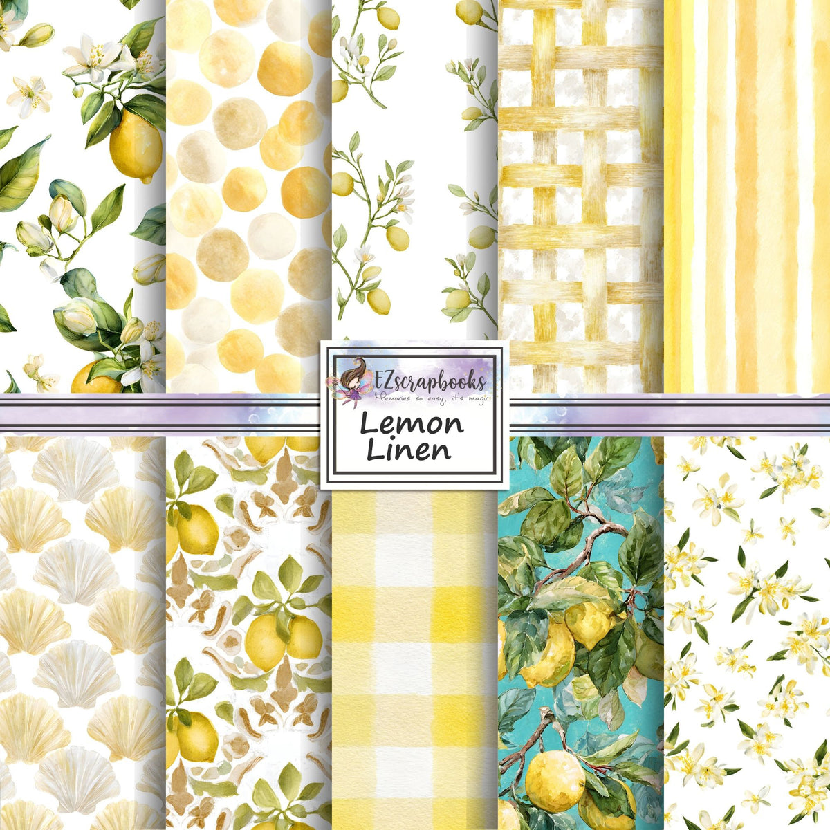 Lemon Linen - 12X12 Scrapbook Paper Pack - 26-8148