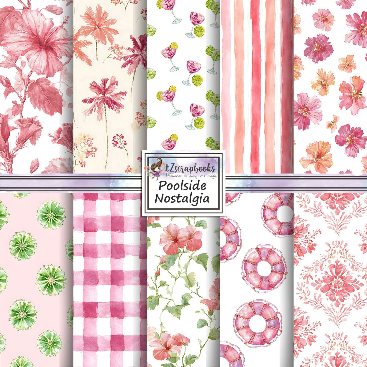 Poolside Nostalgia - 12X12 Scrapbook Paper Pack - 26-8149
