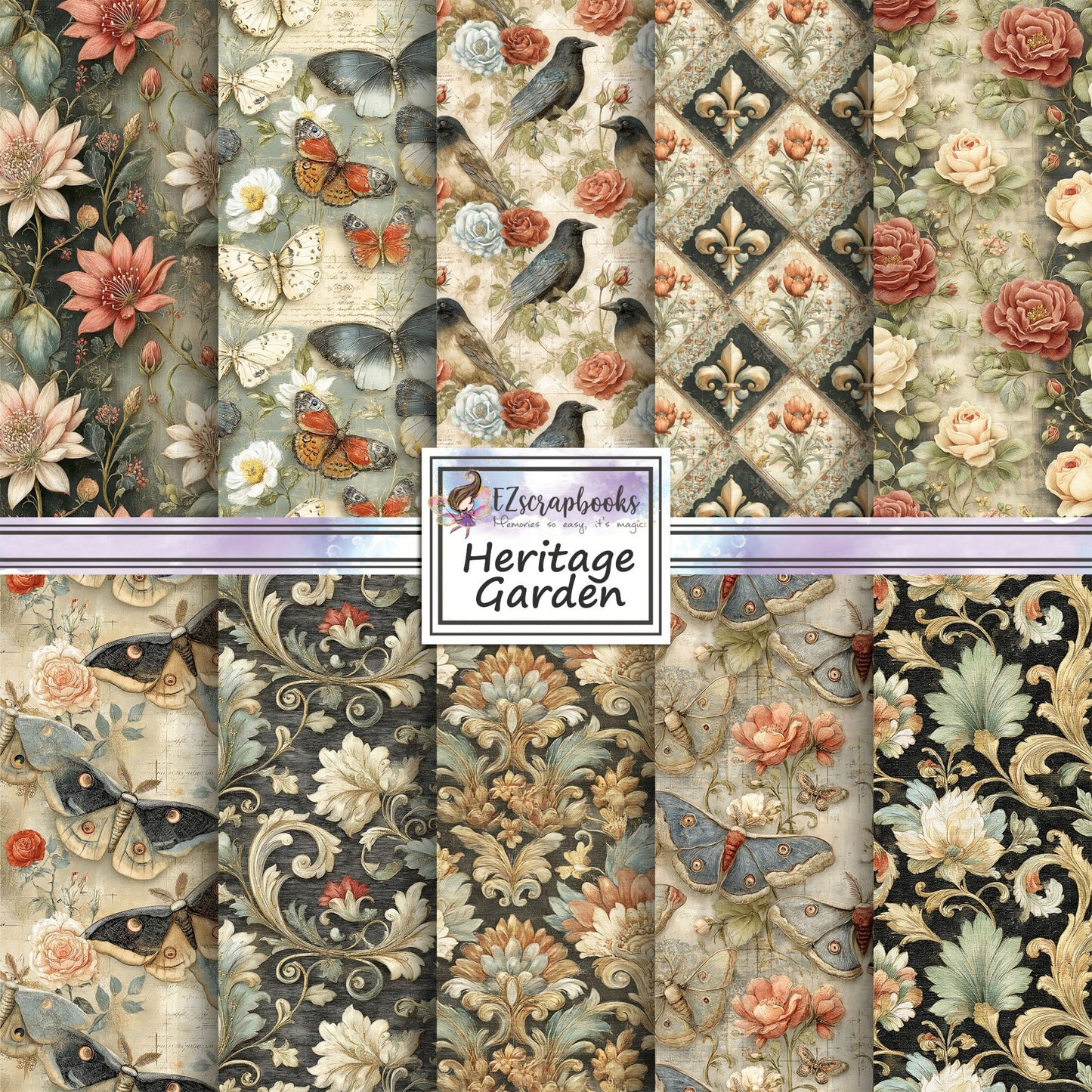 Heritage Garden - 12X12 Scrapbook Paper Pack - 26-8171