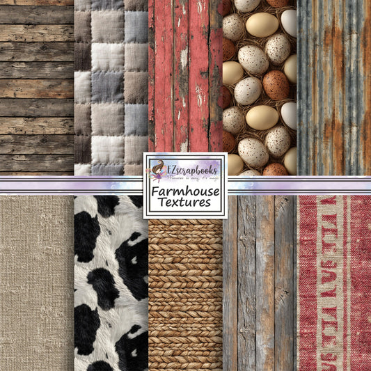 Farmhouse Textures - 12X12 Scrapbook Paper Pack - 26-8174