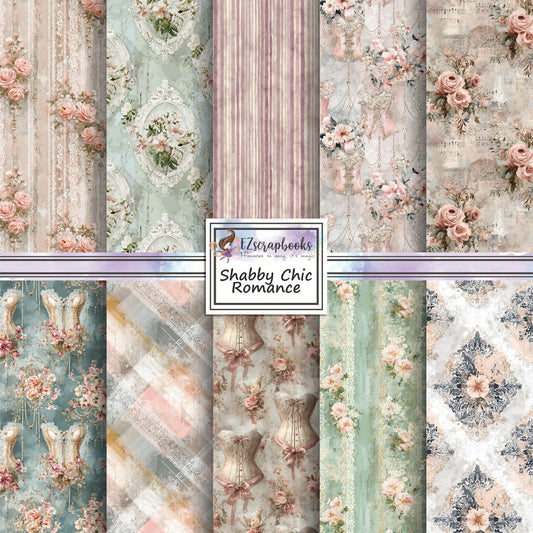 Shabby Chic Romance - 12X12 Scrapbook Paper Pack - 26-8178