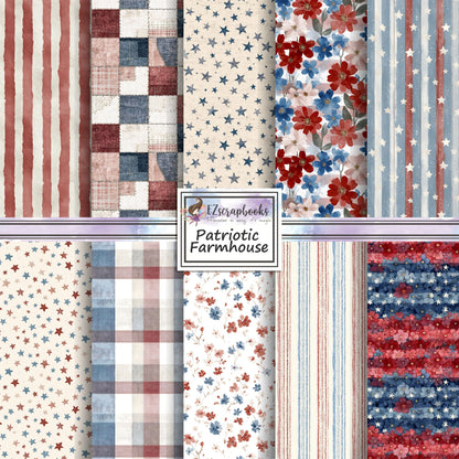 Patriotic Farmhouse - 12X12 Scrapbook Paper Pack - 26-8179