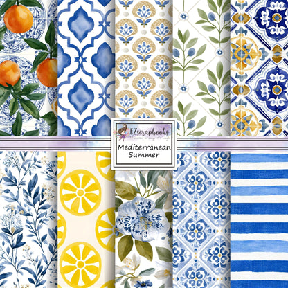 Mediterranean Summer - 12X12 Scrapbook Paper Pack - 26-8180