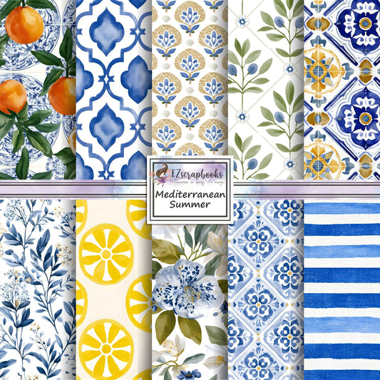 Mediterranean Summer - 12X12 Scrapbook Paper Pack - 26-8180
