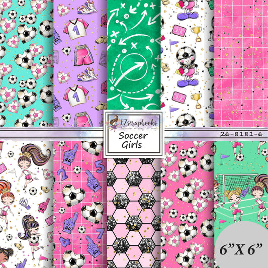 Soccer Girls - 6X6 Paper Pack - 26-8181-6