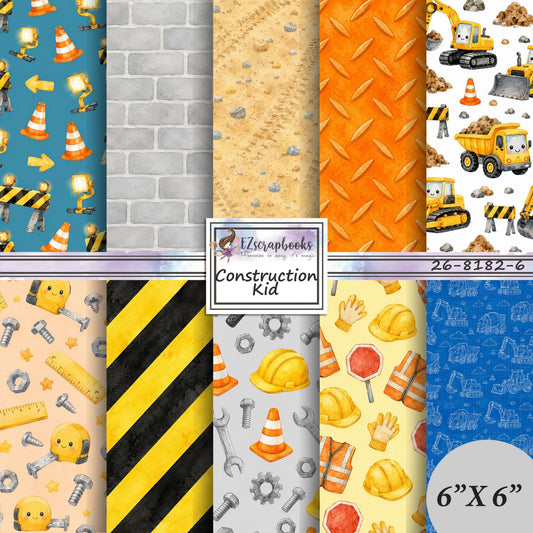 Construction Kid - 6X6 Paper Pack - 26-8182-6