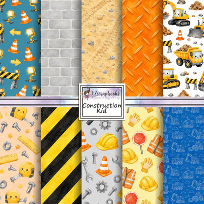 Construction Kid - 12X12 Scrapbook Paper Pack - 26-8182