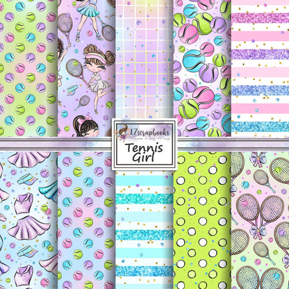 Tennis Girl - 12X12 Scrapbook Paper Pack - 26-8183