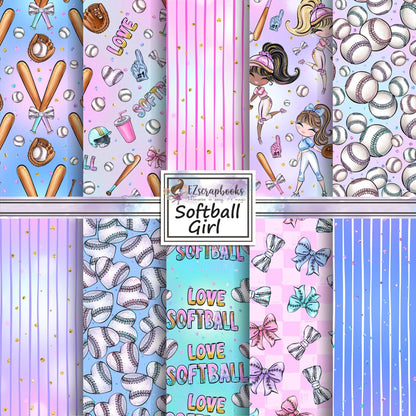 Softball Girl - 12X12 Scrapbook Paper Pack - 26-8190
