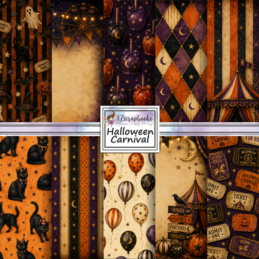 Halloween Carnival - 12X12 Scrapbook Paper Pack - 26-8213