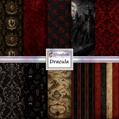 Dracula - Halloween - 12X12 Scrapbook Paper Pack - 26-8214