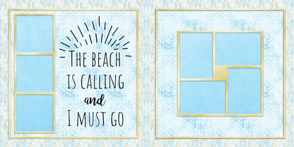 Sand & Sea - Set of 5 Double Page Scrapbook Layouts - 25-1092
