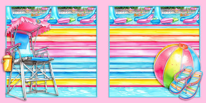 By the Pool NPM - Scrapbook Layout - 25-759