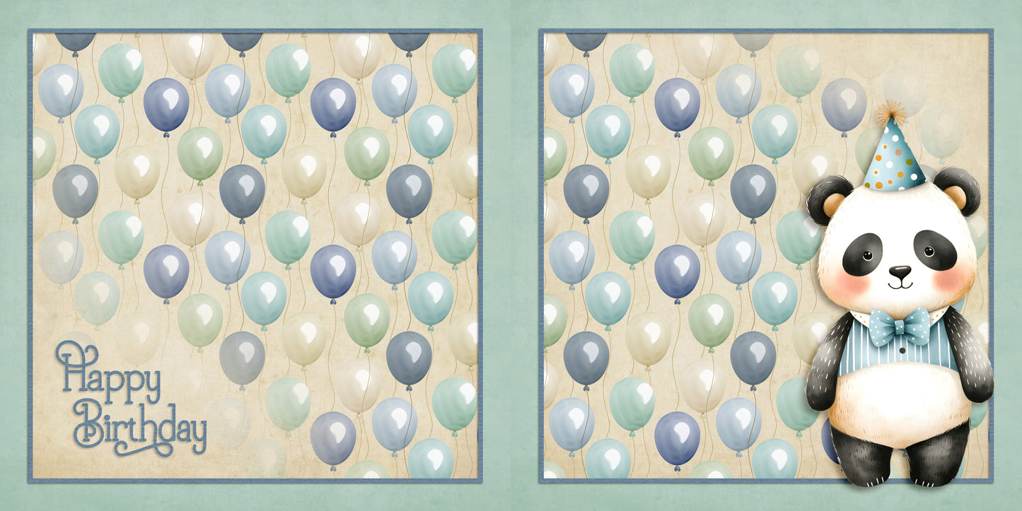 Birthday Boy Animals NPM - Set of 5 Double Page Scrapbook Layouts - 25-1059