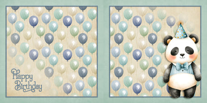 Birthday Boy Animals NPM - Set of 5 Double Page Scrapbook Layouts - 25-1059