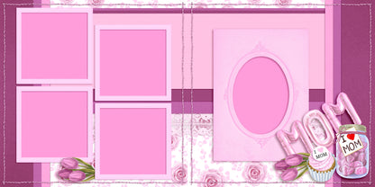 I Heart Mom - Set of 5 Double Page Scrapbook Layouts - 25-1042
