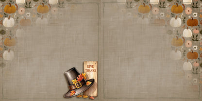Give Thanks - Thanksgiving -EZ Background Pages -  Digital Bundle - 10 Digital Scrapbook Pages - INSTANT DOWNLOAD