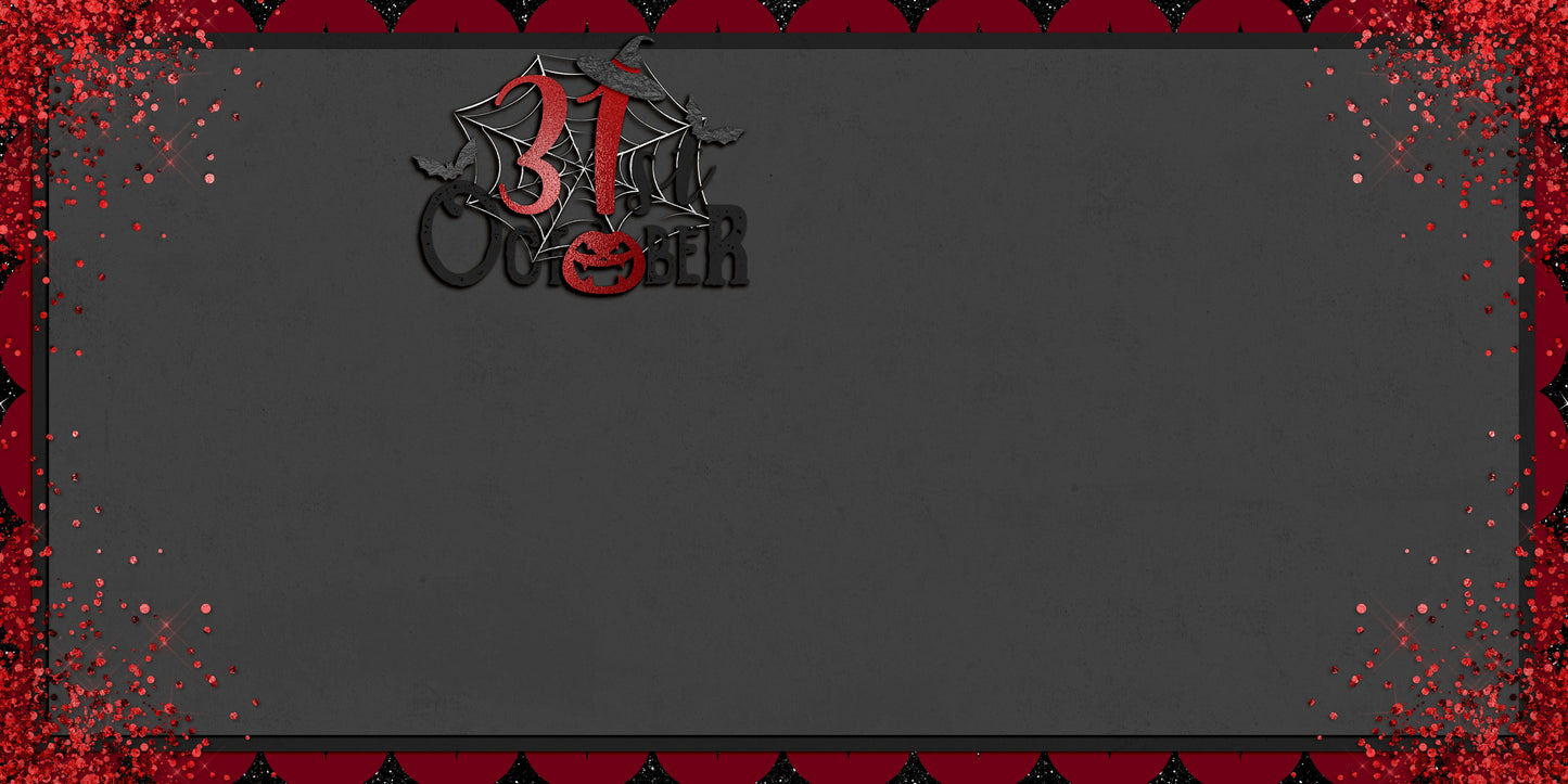 October 31st Red & Black NPM - Scrapbook Layout - 24-813