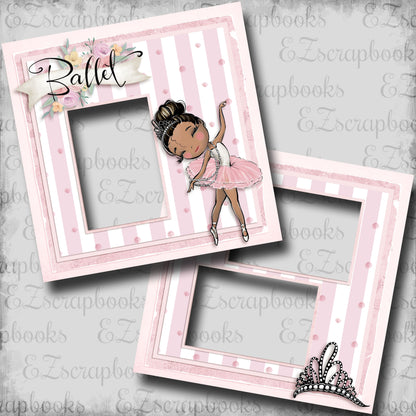 Ballet Tiara - African American - EZ Digital Scrapbook Pages - INSTANT DOWNLOAD