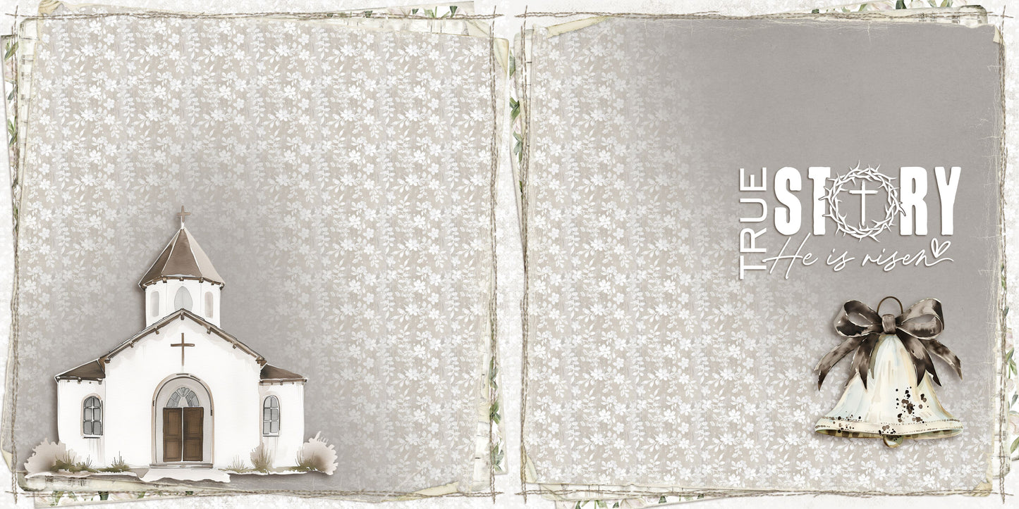 Easter Lace EZ Background Pages -  Digital Bundle - 10 Digital Scrapbook Pages - INSTANT DOWNLOAD