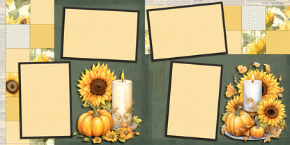 Sunflowers in Fall - Set of 5 Double Page Layouts - 1816