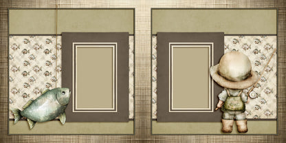 Cute Fisherman - Set of 5 Double Page Scrapbook Layouts - 25-1018