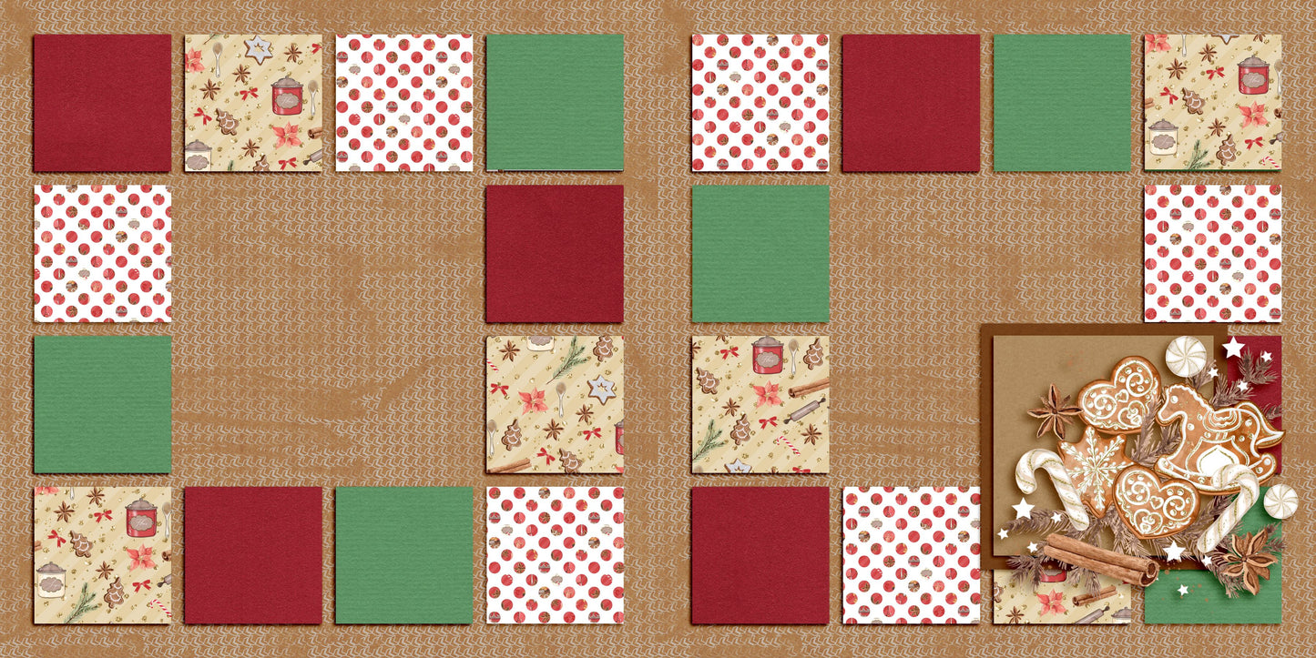 Christmas Kitchen - EZ Background Pages -  Digital Bundle - 10 Digital Scrapbook Pages - INSTANT DOWNLOAD