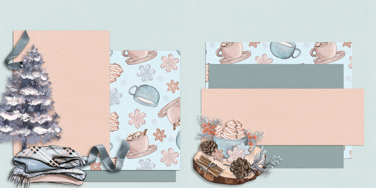 Cozy Winter NPM - Set of 5 Double Page Layouts - 1813