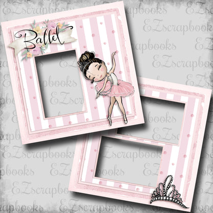 Ballet Tiara - Black Hair - EZ Digital Scrapbook Pages - INSTANT DOWNLOAD