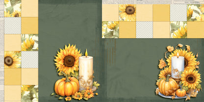 Sunflowers in Fall NPM - Set of 5 Double Page Layouts - 1817