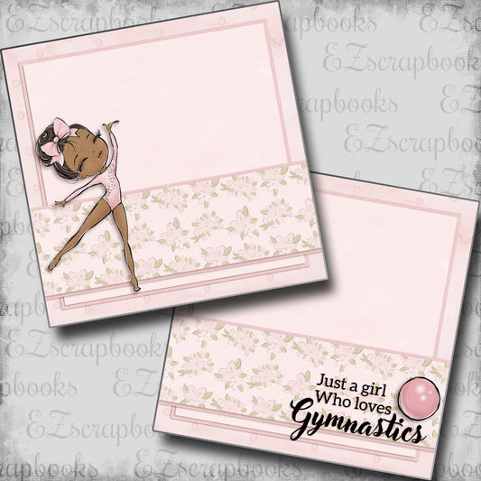 Gymnastics - Just a Girl African American NPM - Scrapbook Layout - 24-603