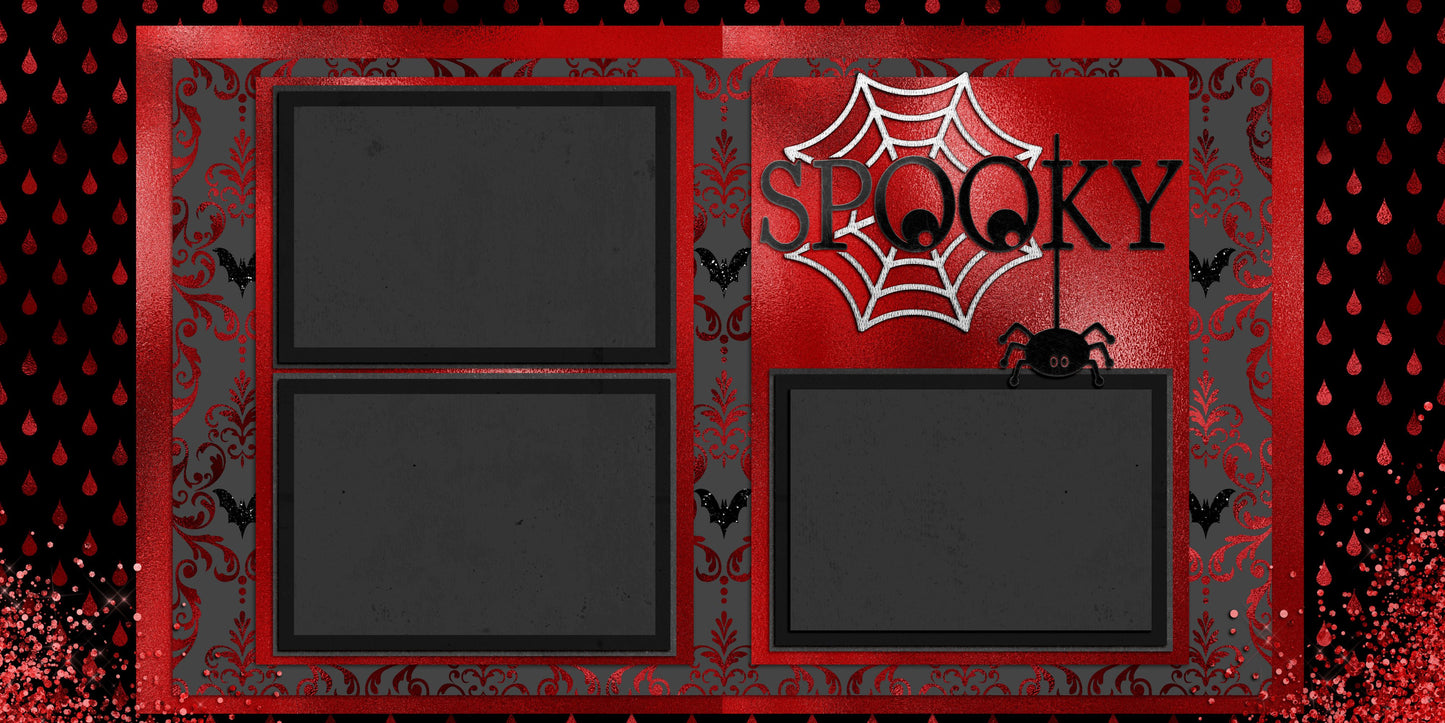 Spooky Red & Black - Scrapbook Layout - 24-814