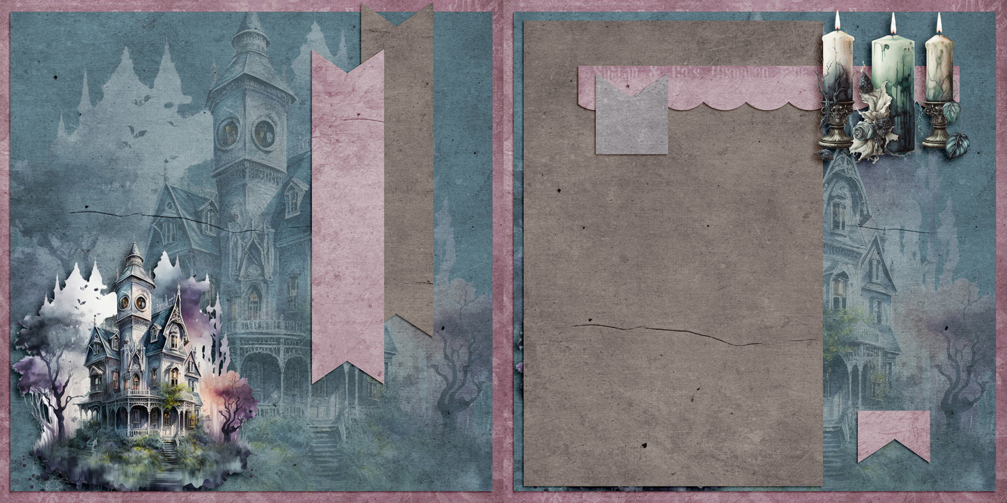 Haunted Mansion -  EZ Background Pages -  Digital Bundle - 10 Digital Scrapbook Pages - INSTANT DOWNLOAD