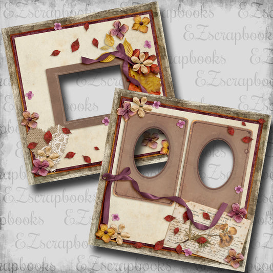 Falling Leaves  - EZ Digital Scrapbook Quick Page Layout - INSTANT DOWNLOAD