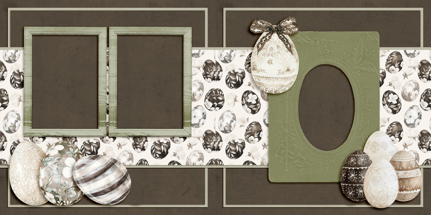 Easter Lace - Set of 5 Double Page Scrapbook Layouts - 25-1036