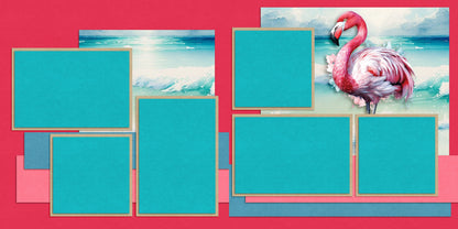 Summer at the Beach - Set of 5 Double Page Layouts - 1732