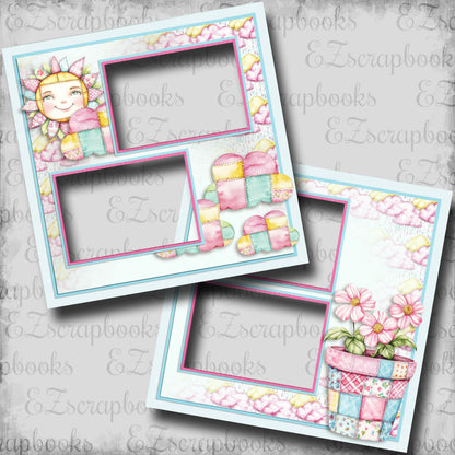 Patchwork Spring Sun - EZ Digital Scrapbook Pages - INSTANT DOWNLOAD