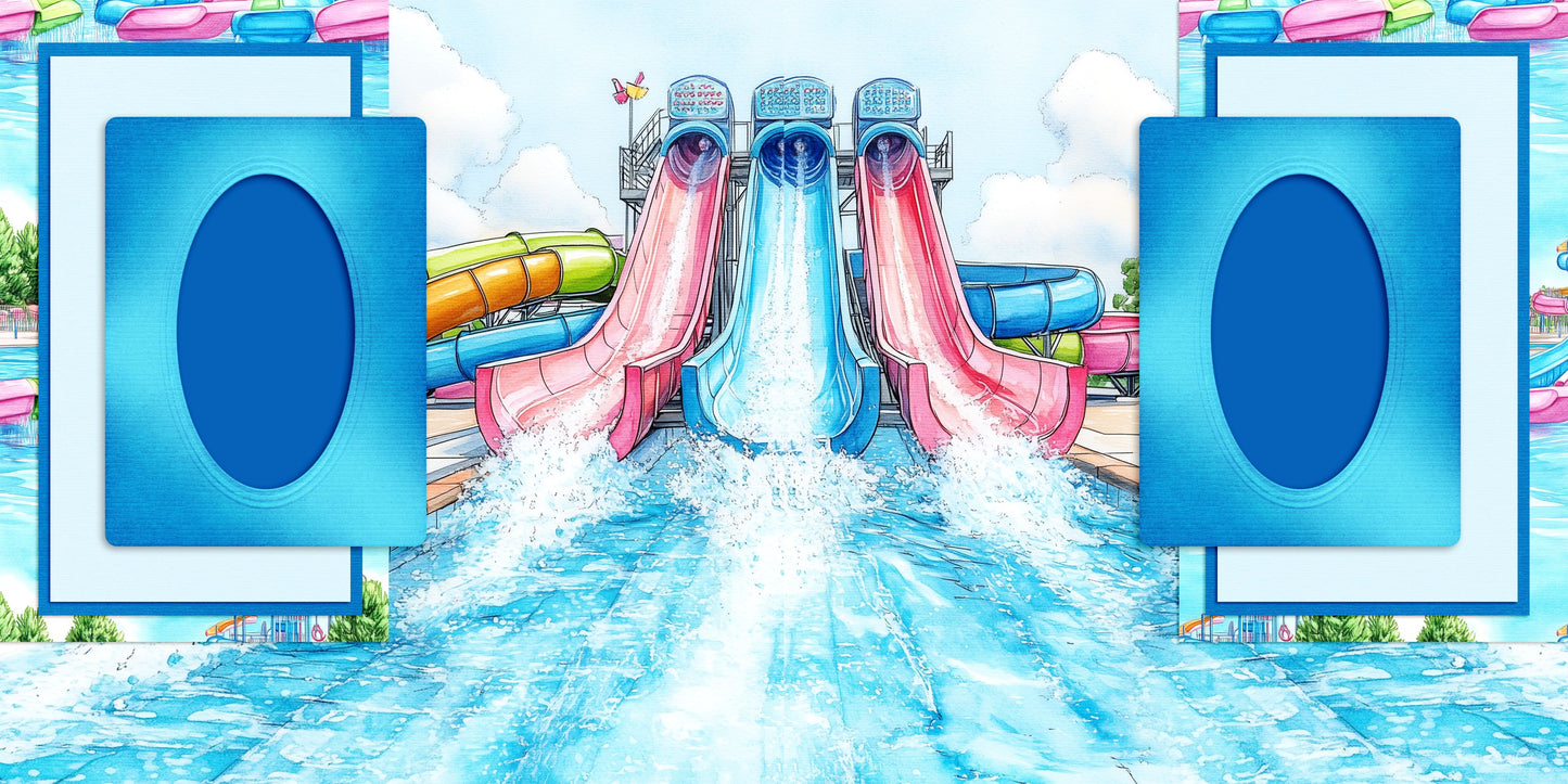 Waterpark Slides - Scrapbook Layout - 25-760