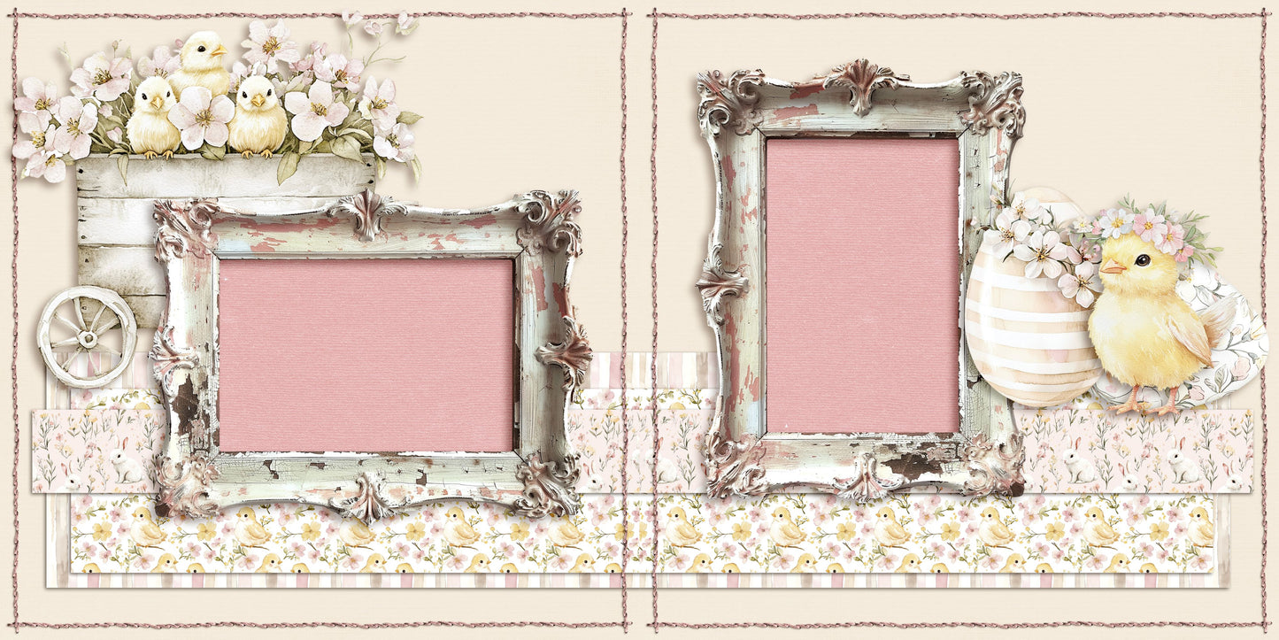 Sweet Easter - Set of 5 Double Page Scrapbook Layouts - 25-1038