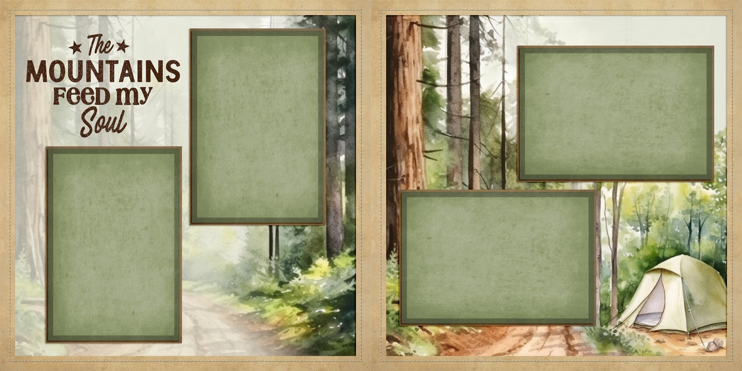 Outside Adventures - Set of 5 Double Page Scrapbook Layouts - 25-1052