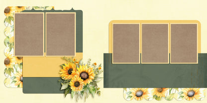 Sunflowers in Fall - Set of 5 Double Page Layouts - 1816