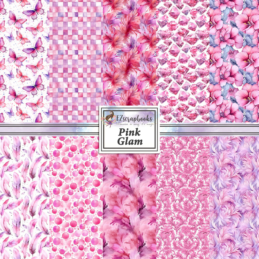 Pink Glam - 12X12 Scrapbook Paper Pack - 8756