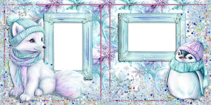 Polar Lights Fox Cutie - EZ Digital Scrapbook Pages - INSTANT DOWNLOAD