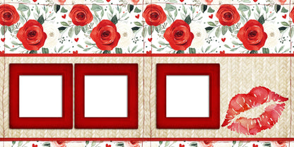 Valentine Kiss - EZ Digital Scrapbook Pages - INSTANT DOWNLOAD